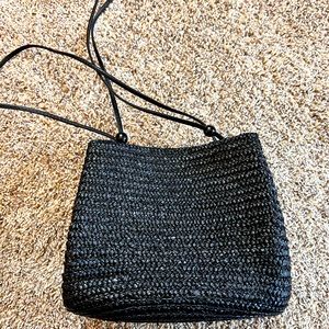 Black Straw Purse